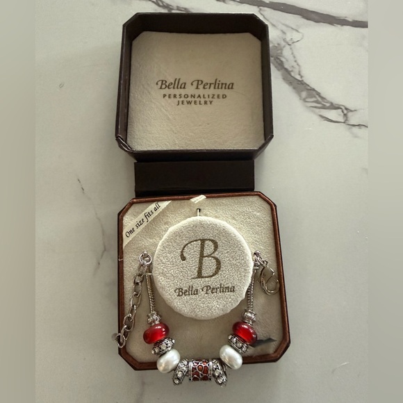 bella Perlina Jewelry - Bella Perlina Red and Silver Beaded Bracelet